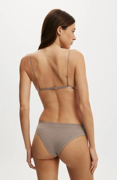 Body Tiny Cotton Triangle Bralette In Gray