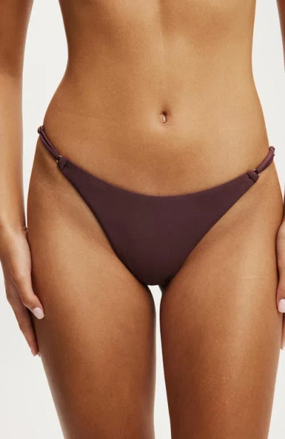Body Micro String Thong Bikini Bottom In Brown