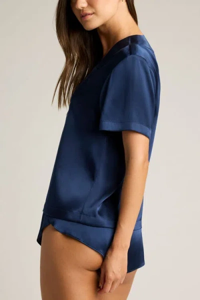 Negative Underwear Eclipse Washable Silk V-top In Blue