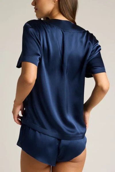 Negative Underwear Eclipse Washable Silk V-top In Blue