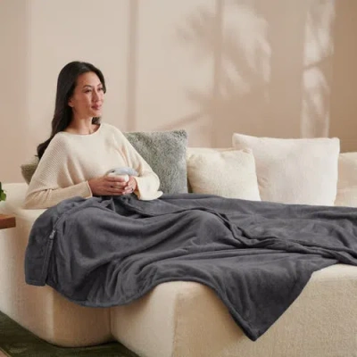 Bare Home Microplush Fleece Blanket In Gray