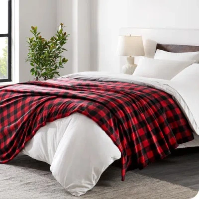 Bare Home Microplush Fleece Blanket In Red
