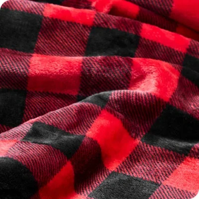 Bare Home Microplush Fleece Blanket In Red