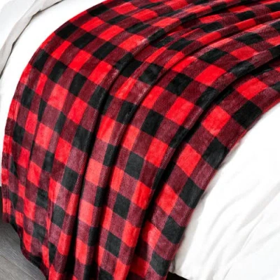 Bare Home Microplush Fleece Blanket In Red