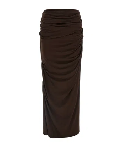Entire Studios Drape Skirt In Brown