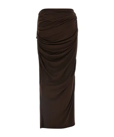 Entire Studios Drape Skirt In Brown