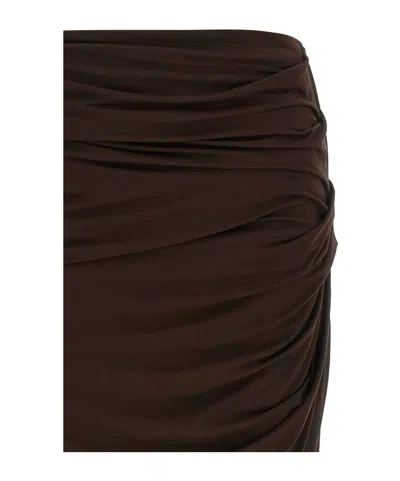 Entire Studios Drape Skirt In Brown