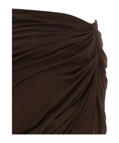 Entire Studios Drape Skirt In Brown