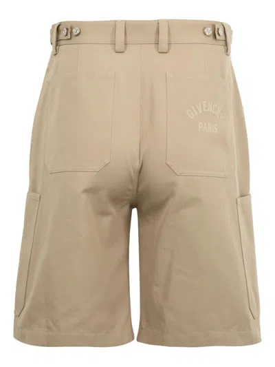 Givenchy Logo Cargo Shorts In Nude