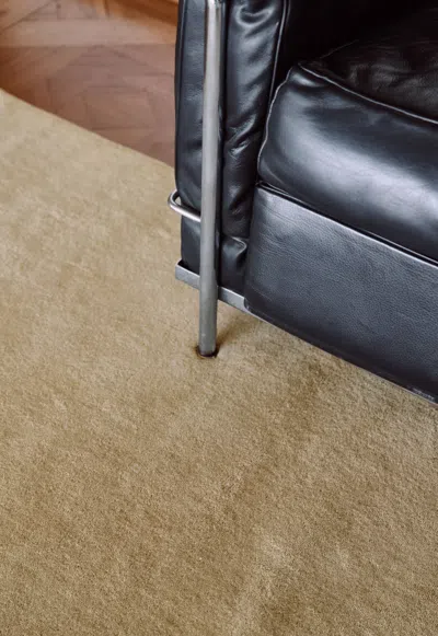 Layered Solid Wool Soft Yellow Sample 20" X 20" In Neutral