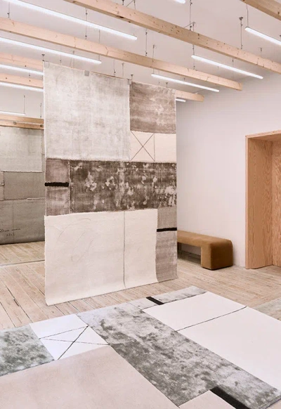 Layered Simon Mullan Patch Work Sample 4" X 7" In Gray