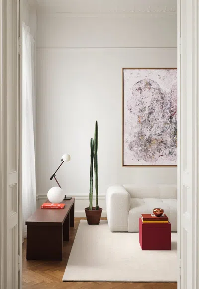 Layered Solid Wool Bone White Sample 4" X 7" In Neutral