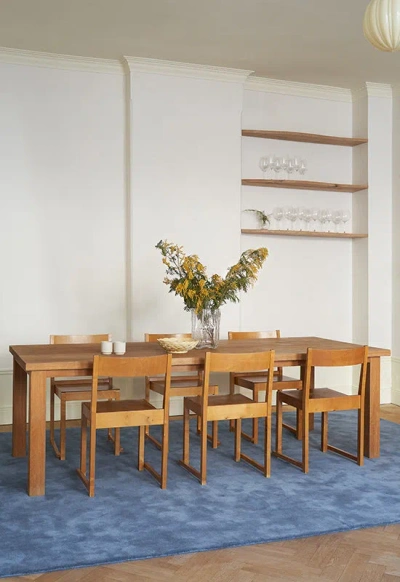 Layered Solid Wool Cornflower Blue Sample 4" X 7" In Blue