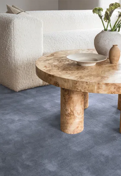 Layered Solid Wool Sky Blue Sample 20" X 20" In Blue