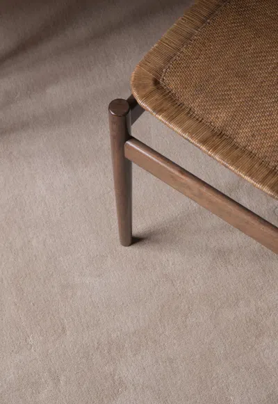 Layered Solid Wool Oatmeal Sample 4" X 7" In Neutral