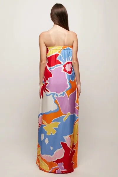 S/w/f Boutique Strapless Column Maxi In Multi