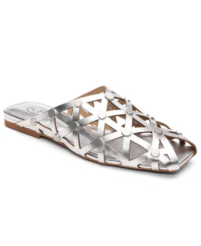 Ash Bone Studded Cutout Slide Sandal In Gray