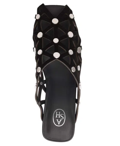 Ash Bone Stud-embellished Cut-out Sandals In Black