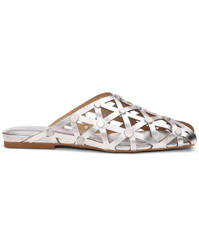 Ash Bone Studded Cutout Slide Sandal In Gray