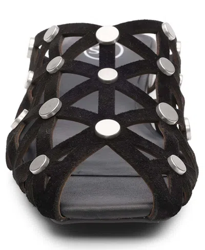 Ash Bone Stud-embellished Cut-out Sandals In Black