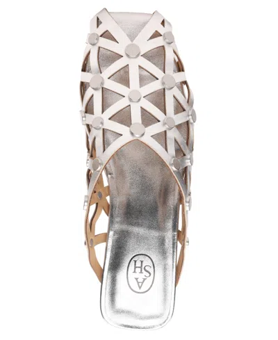 Ash Bone Studded Cutout Slide Sandal In Gray