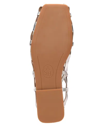 Ash Bone Studded Cutout Slide Sandal In Gray