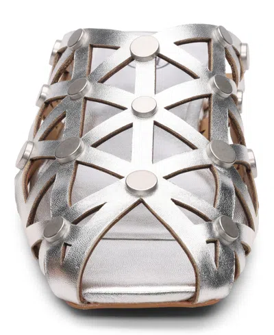 Ash Bone Studded Cutout Slide Sandal In Gray
