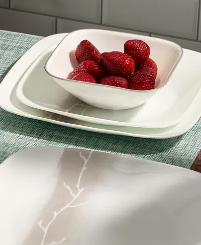 Corelle Vitrelle Studio Square Wandering Grove 18-pc. Dinnerware Set, Service For 6 In White