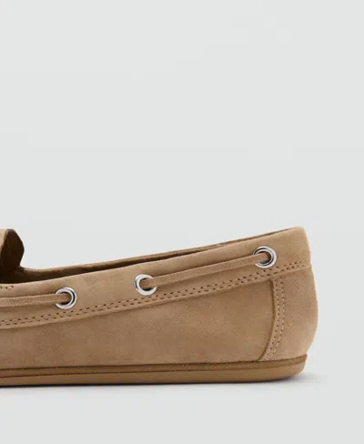 Mango Suede Driving Shoes In Sand