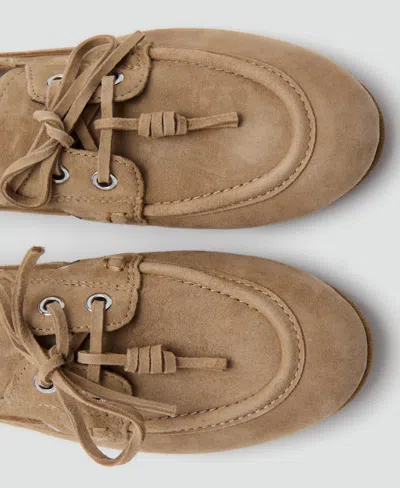 Mango Suede Driving Shoes In Sand