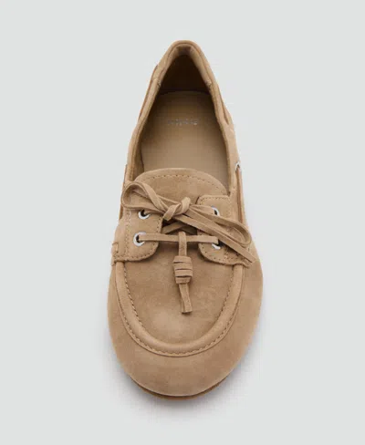 Mango Suede Driving Shoes In Sand