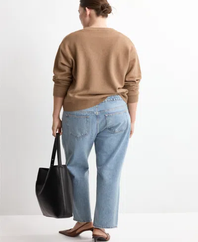 Mango Mid-rise Straight Jeans Medium Blue In Blue