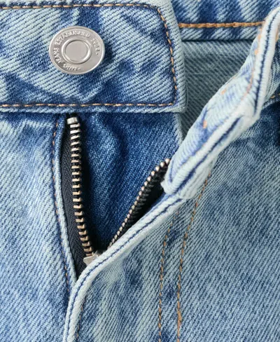 Mango Mid-rise Straight Jeans Medium Blue In Blue
