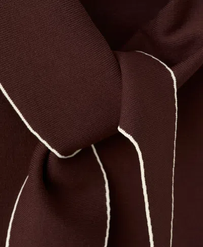 Mango Bert Tie Neck Top In Brown