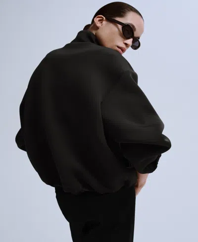 Mango Women's Oversized Bomber Jacket In Black