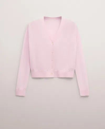 Mango Wool Cardigan In Pink