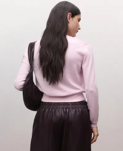 Mango Wool Cardigan In Pink