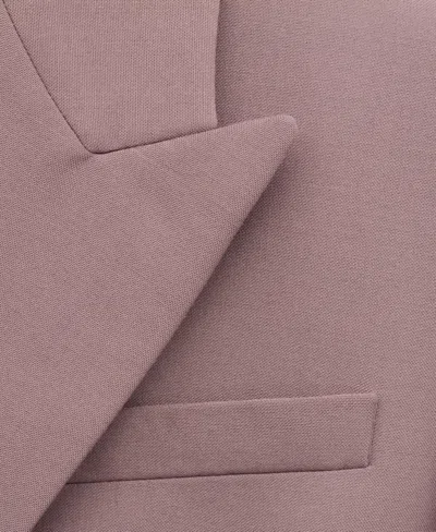 Mango Double-breasted Wool Suit Jacket In Pink