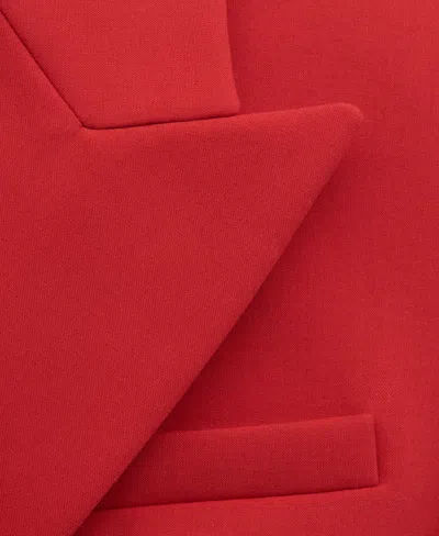 Mango Margot Crop Blazer In Red