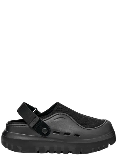 Ugg Adjustable Back Strap Clogs With Mesh Upper In Black