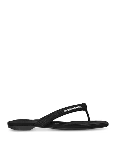 Alexander Wang Neutrals Jenna Tubular Padded Flop Sandals In Black