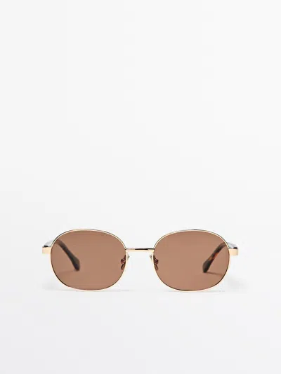 Massimo Dutti Gafas De Sol Metálicas In Pattern