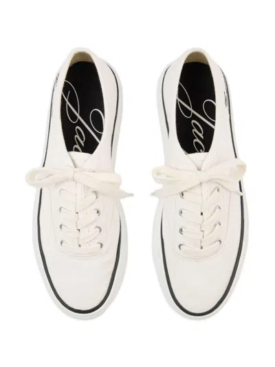 Jacquemus Les Fefe Logo-embroidered Canvas Sneakers In White