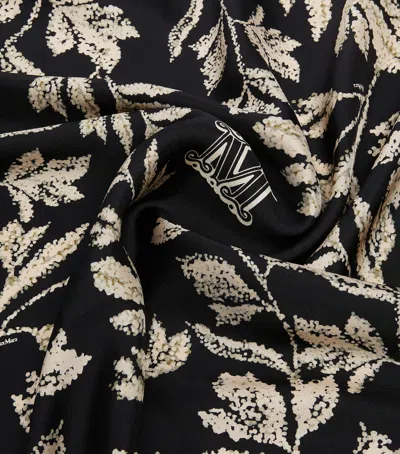 Max Mara Printed Silk Oversized Scarf In Neutral