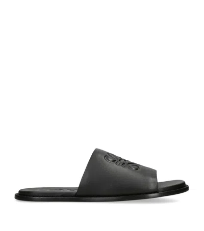 Loewe Flex Anagram Slide Sandals For Men In Black