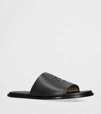 Loewe Flex Anagram Slide Sandals For Men In Black