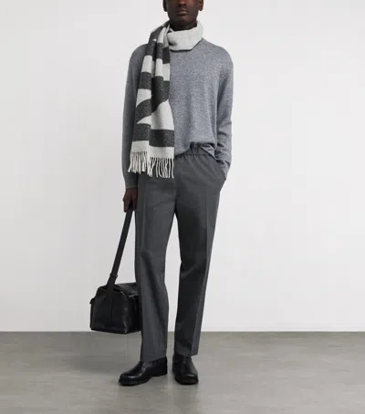 Nn07 Wool-blend Logo Scarf In Pattern