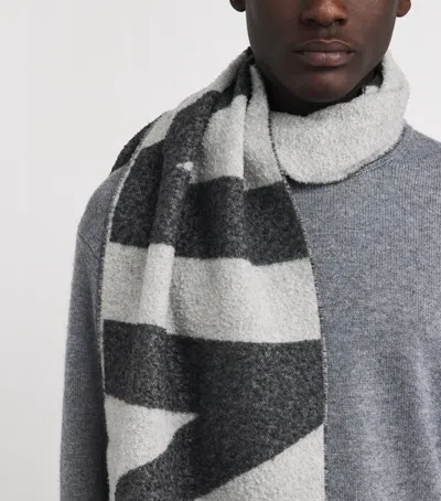 Nn07 Wool-blend Logo Scarf In Pattern