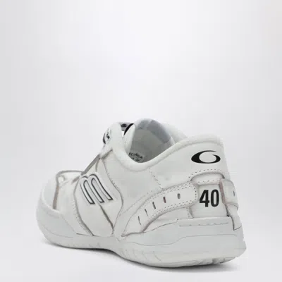 Balenciaga Women Hamptons Worn-out Leather Low-top Sneakers In Neutral