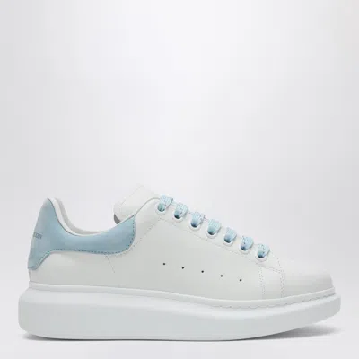 Alexander Mcqueen Oversize Sneakers In White And Light Blue Calf Leather In Multi